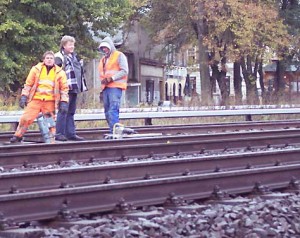 Gleisbauarbeiten am S-Bahnhof in Eichwalde. (Foto: jl)