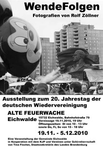 Plakat zur Ausstellung zum 20. Jahrestag der Wende.