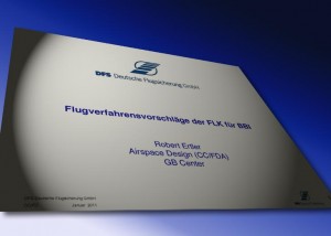 Titelfolie der DFS-Präsentation bei der Sitzung der Fluglärmkommission am 17.1.2011.