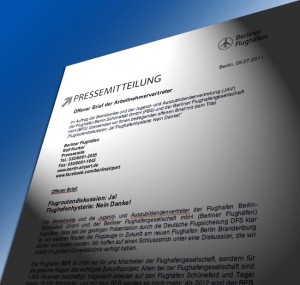 Offener Brief der Betriebsräte der Berliner Flughäfen. 