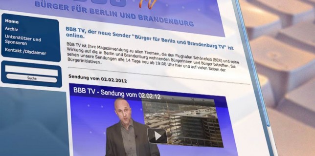 Seit gestern auf Sendung: BBB TV – Bürger für Berlin und Brandenburg.