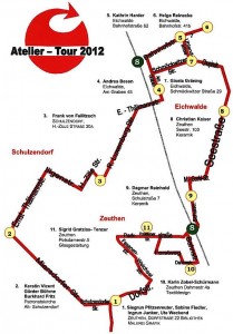 Tourenplan zur Atelier-Tour 2012.