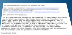 Stellungnahme des Landesamt für Umwelt, Gesundheit und Verbraucherschutz zu einer Anfrage eines Bürgers. (Montage: Jörg levermann)