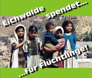 Die Gemeinde und der DRK Kreisverband Fläming-Spreewald sammeln am 26. September 2015 Sachspenden für Flüchtlinge in Eichwalde und Zeuthen.