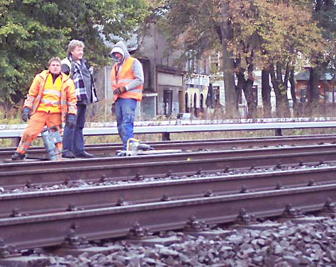 Gleisbauarbeiten am S-Bahnhof in Eichwalde. (Foto: jl)