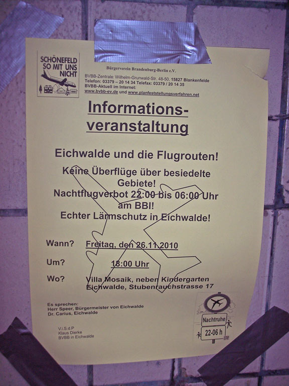 Plakat zur Informationsveranstaltung am Freitag, 26.11.2010. (Foto: jl)