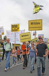 Demonstranten aus Wildau und Zeuthen. (Foto: Jörg Levermann)